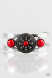 Here Comes The SUNDIAL - Red - Paparazzi Cuff Bracelet