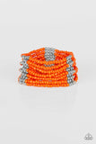 Outback Odyssey - Orange - Paparazzi Stretchy Bracelet Seed Beads #780 (D)