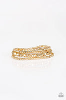 Let There BEAM Light - Gold - Paparazzi Stretchy Bracelet