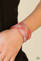 Paparazzi - Big City Shimmer - Orange Snap Bracelet # 1162