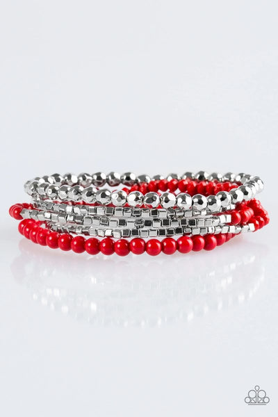 Colorfully Chromatic - Red - Paparazzi Stretchy Bracelet #179