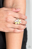 Diamond Daises - Yellow - Paparazzi Ring Moonstone