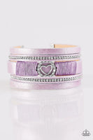 It Takes Heart  - Purple - Paparazzi Heart Clasp Bracelet