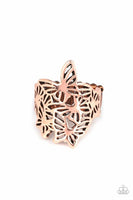 Banded Butterflies - Copper - Paparazzi Ring Butterfly Ring