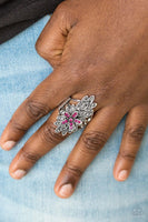 Paparazzi - Formal Floral - Pink Flower Paparazzi Ring