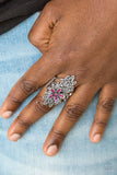 Paparazzi - Formal Floral - Pink Flower Paparazzi Ring