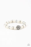 Paparazzi - Twinkling Timelessness - White Stretchy Bracelet #3809 (D)