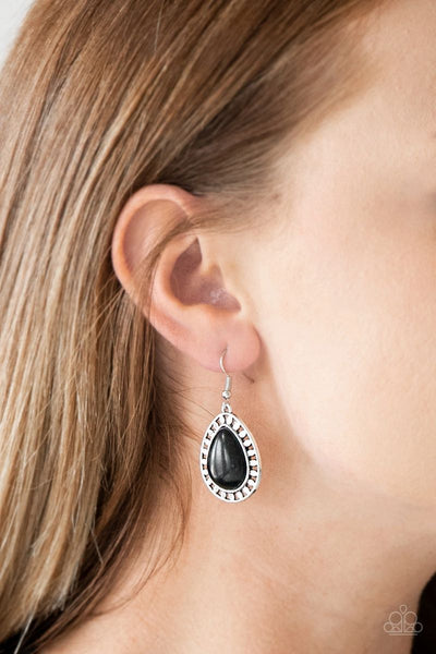 Sahara Serenity - Black - Paparazzi Earrings