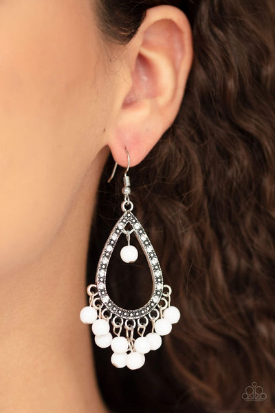 Positively Prismatic - White - Paparazzi Earrings