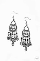 Eastern Excursion - Black- Paparazzi Earrings #4628 (D)