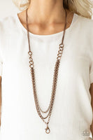 Mechanical Mayhem - Copper - Paparazzi Lanyard Necklace