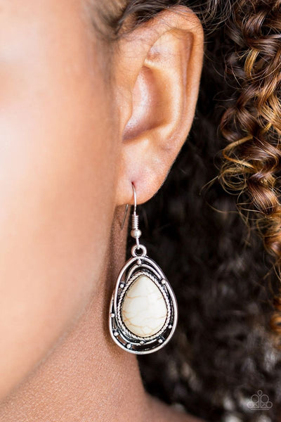 Paparazzi - Abstract Anthropology - White Earrings