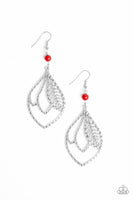 Absolutely Airborne - Red - Paparazzi Earrings