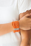 Outback Odyssey - Orange - Paparazzi Stretchy Bracelet Seed Beads #780 (D)