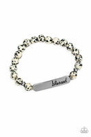 Paparazzi - Simply Blessed - Black - Inspirational Stretchy Bracelet