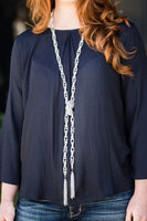 SCARFed for Attention - Silver - Paparazzi Blockbuster Necklace