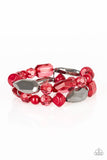 Rockin Rock Candy - Red - Paparazzi Stretchy Bracelet #642 (D)