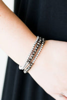 SHEEN One, SHEEN Them All - Silver - Paparazzi Stretchy Bracelet #1178 (D)