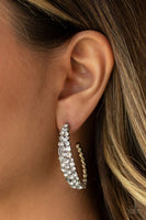 Paparazzi - A GLITZY Conscience - White Hoop Earrings