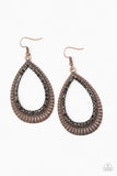 Right As REIGN - Copper - Paparazzi Earrings