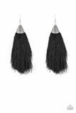 Tassel Temptress - Black Tassel Fringe Earrings