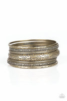 Paparazzi - Hidden Groves - Brass Bangle Bracelet #3333