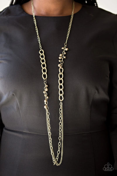 Mega Megacity - Brass - Paparazzi Necklace