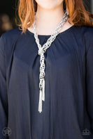 SCARFed for Attention - Silver - Paparazzi Blockbuster Necklace