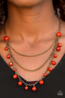 You The GLAM! - Orange - Paparazzi Necklace #4685