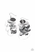 Now You Sequin It - Silver - Paparazzi  Earrings Life of The Party