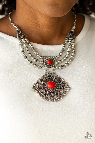Santa Fe Solstice - Red - Paparazzi Necklace