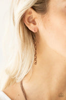 Mechanical Mayhem - Copper - Paparazzi Lanyard Necklace