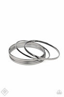 Ensnared - Gunmetal - Paparazzi Bangle Bracelet Fashion Fix