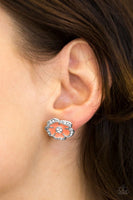 Hibiscus Springs - Orange - Paparazzi Post Flower Earrings #1233