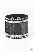 MERMAIDS Have More Fun - Black to Silver - Paparazzi Reversible Sequins Bracelet #4886