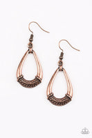 Trending Texture - Copper - Paparazzi Earrings
