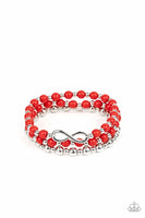 Immeasurably Infinite - Red - Paparazzi Stretchy Infinity Bracelet