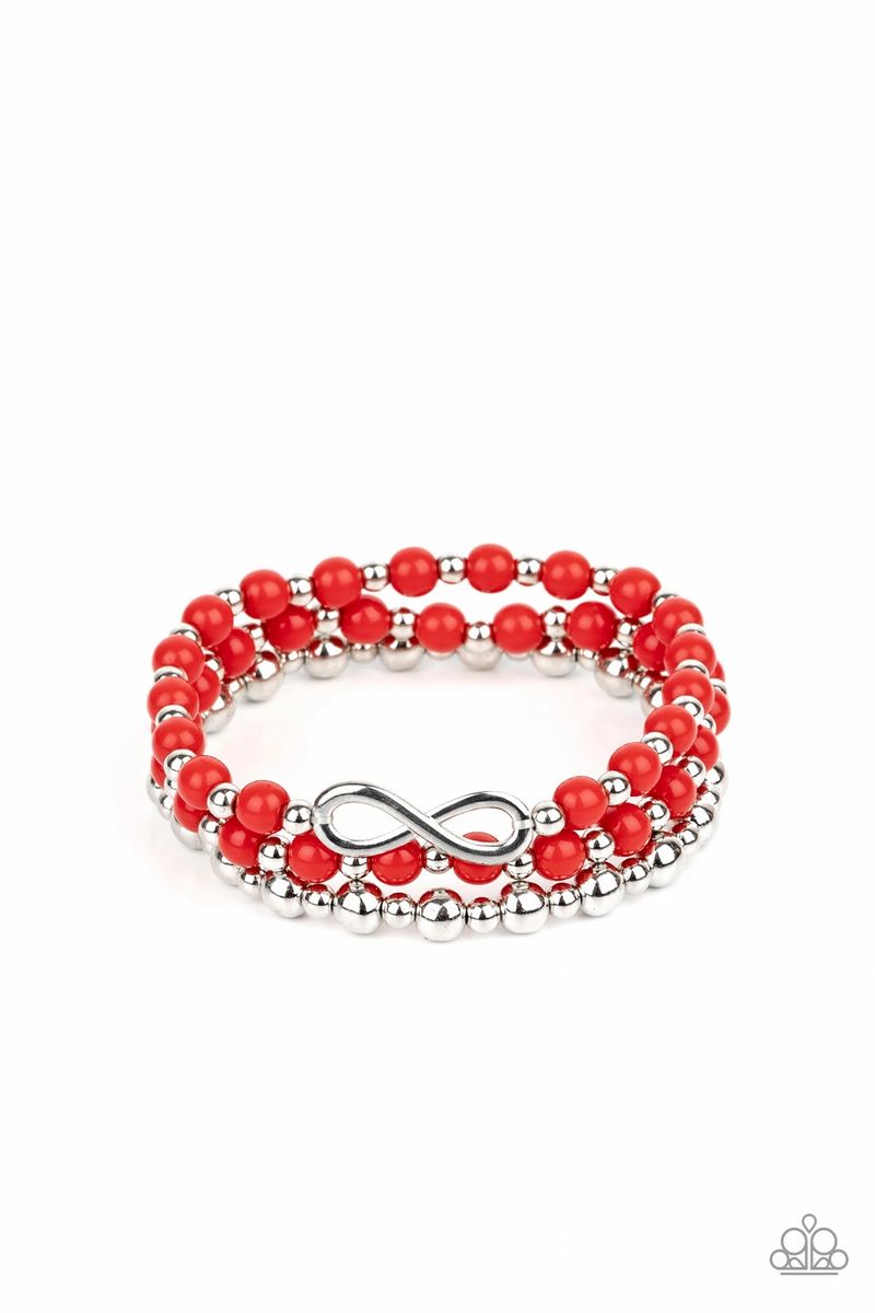 Immeasurably Infinite Red Paparazzi Stretchy Infinity Bracelet Jen s Fab Fashions