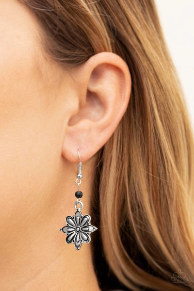 Cactus Blossom - Black - Paparazzi Earrings