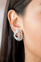 Buckingham Beauty - White Clip-On - Paparazzi Earrings
