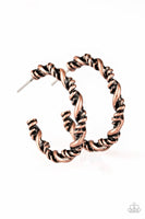 Plainly Panama - Copper - Paparazzi Hoop Earrings