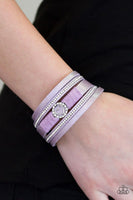 It Takes Heart  - Purple - Paparazzi Heart Clasp Bracelet