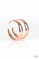 Gypsy Goals - Copper - Paparazzi Hoop Earrings