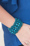 Tropical Bliss - Blue - Paparazzi Wood Bracelet #4804
