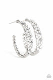 Paparazzi - A GLITZY Conscience - White Hoop Earrings