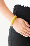 Paparazzi - Peace Out - Yellow Stretchy Bracelet