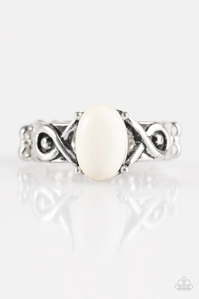 Stone Thrones - White - Paparazzi Ring #4841