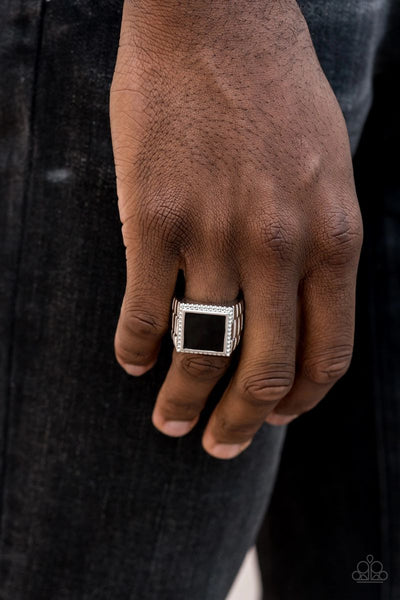 The Titan - Black - Paparazzi New Men's Line Ring