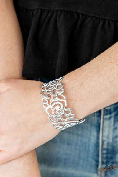 Victorian Gardens - White - Paparazzi Cuff Bracelet #4885