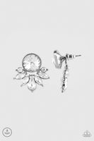 Radically Royal - White - Paparazzi Double Post Earrings #1231